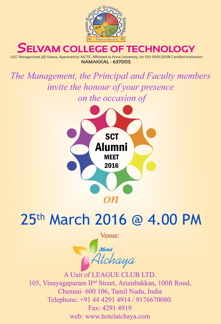 Alumni Meet 2016 @ Hotel Atchaya, Chennai – 25-March-2016.